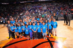 Students on court at Suns Game